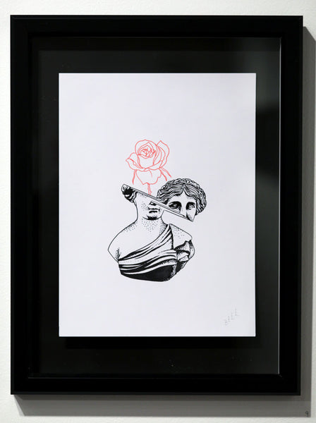 Untitled (statue warp with rose)
